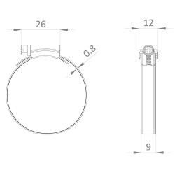 Nerezová hadicová spona W4, pre 10-16mm, materiál A2 Nerezová hadicová spona W4, pre 10-16mm, materiál A2